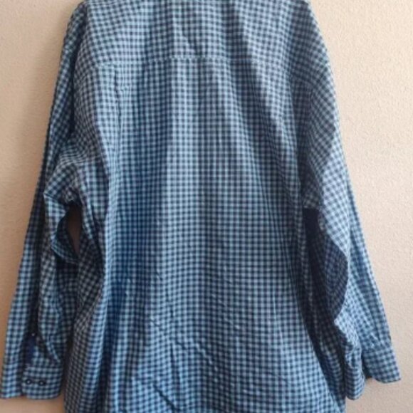 Tommy Bahama Shirt Mens 2XL Blue Check Button Up Long Sleeve Pima Cotton Casual - Picture 8 of 10